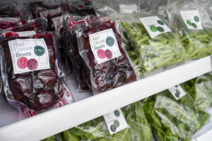 Pop Vriend's red beet and bean products.
