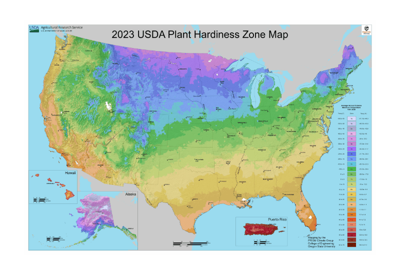 USDA Plant Hardiness Zone Map 2023 udpate
