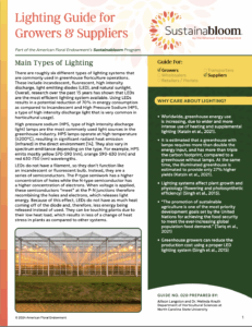 Sustainabloom lighting guide graphic