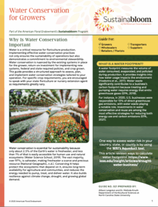 Sustainabloom water conservation for growers graphic