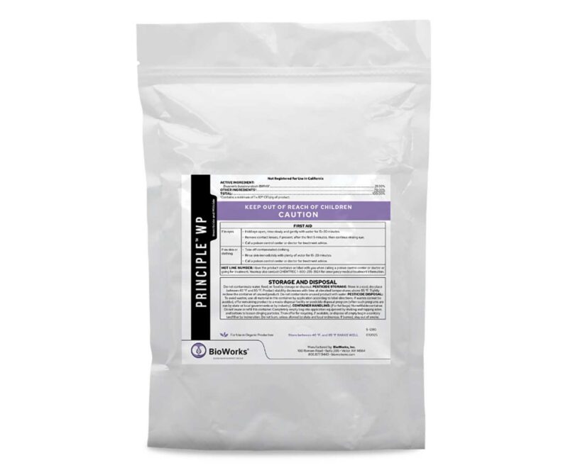 Photo of package for BioWorks PRINCIPLE WP biocontrol. 