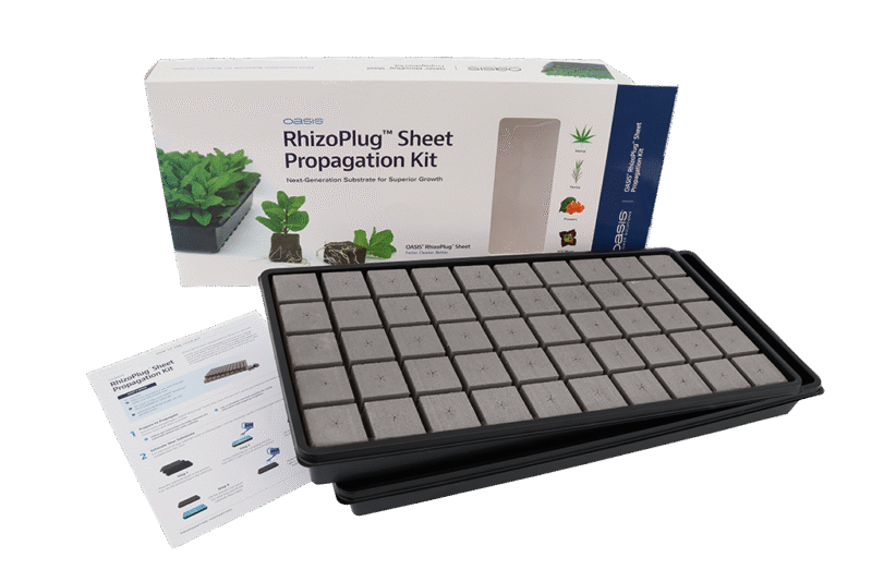 Home plant propagation kit showing the box and trays of foam that come inside for use.