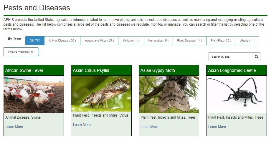 APHIS Launches Pest & Disease Web Page