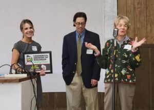 The Dramm family accepting the CGW Hall of Fame 2024 award in honor of Kurt Dramm