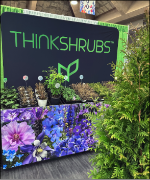 ThinkShrubs booth set up at a trade show