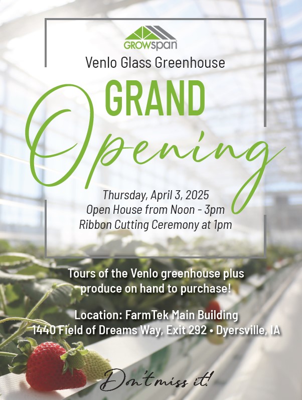 GrowSpan opens Venlo greenhouse in Iowa