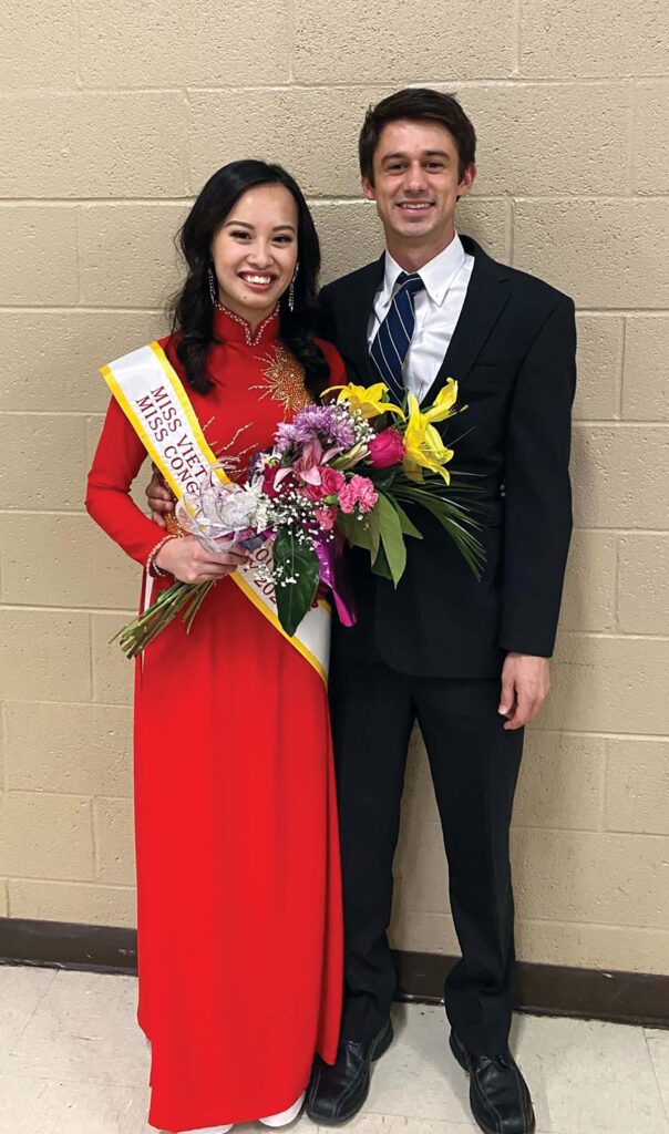 man and woman in formal dress